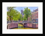 Canal through Amsterdam city by Assaf Frank